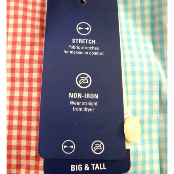 NWT Izod Colorblock Gingham Button Down Shirt Preppy Casual Summer Mens 4XL - Picture 10 of 15